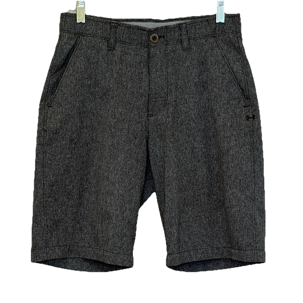 Under Armour Chino Shorts Mens Sz 30 Charcoal Gray Loose HeatGear Stretch‎ Waist